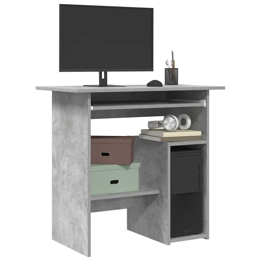 Scrivania Grigio Cemento 80x45x74 Cm In Legno Multistrato - Image 5