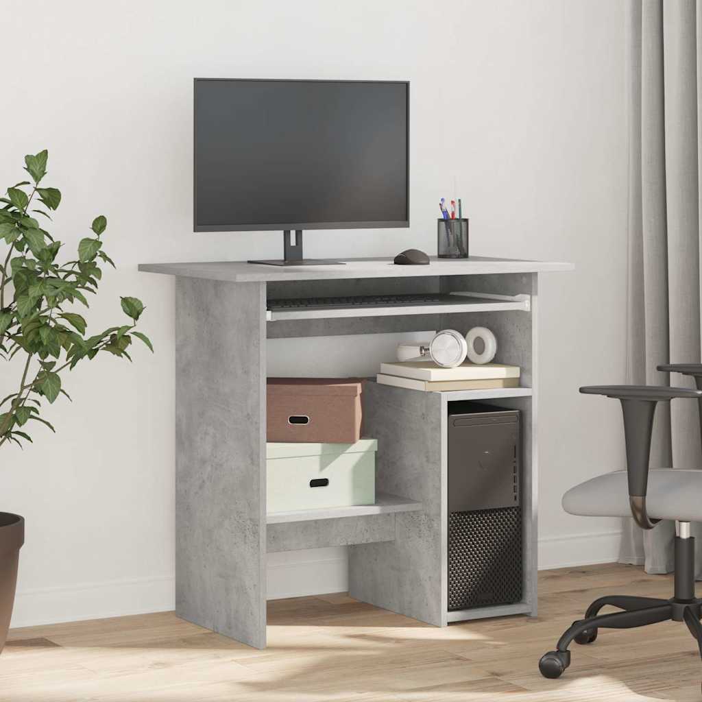 Scrivania Grigio Cemento 80x45x74 Cm In Legno Multistrato - Image 2