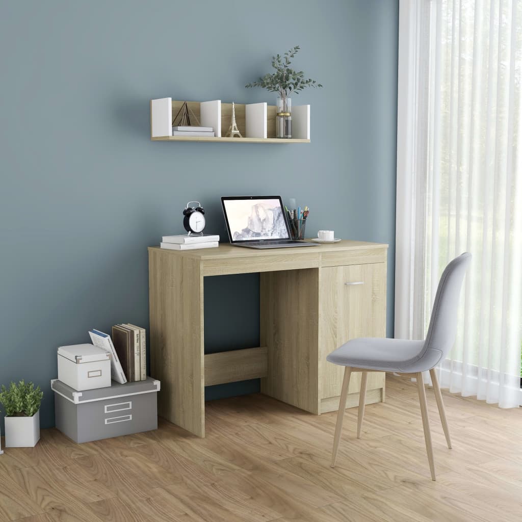 Scrivania Rovere Sonoma 100x50x76 Cm In Legno Multistrato - Image 5