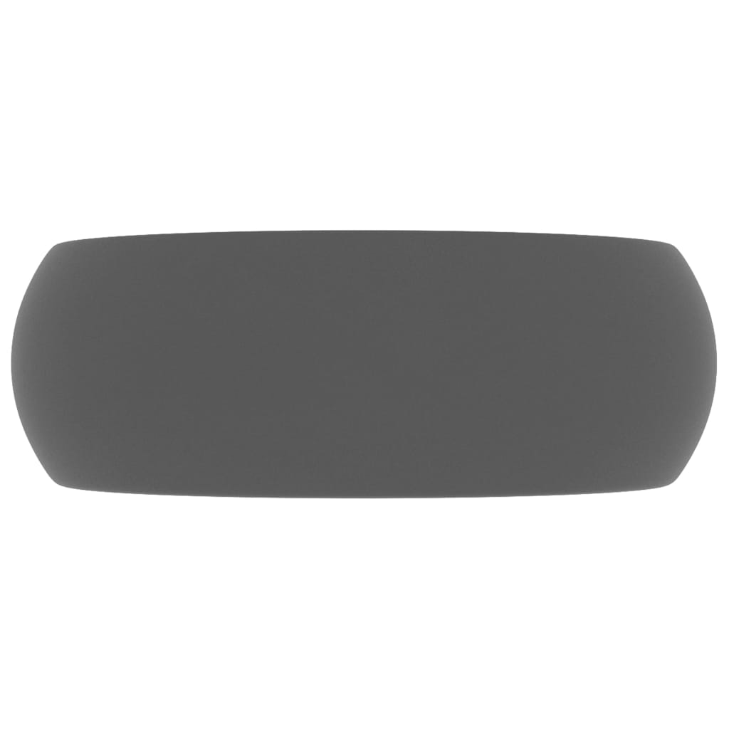 Lavandino Lusso Rotondo Grigio Scuro Opaco 40x15 Cm In Ceramica - Image 4