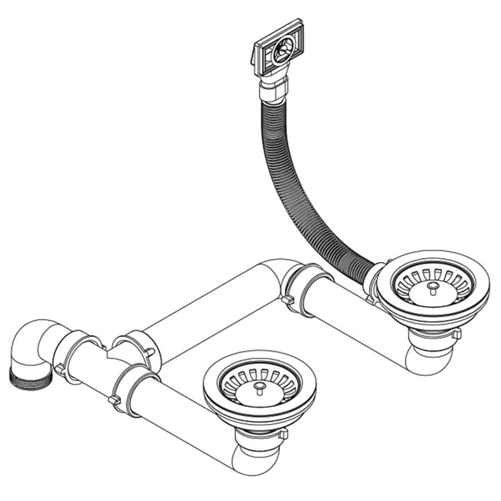 Lavello Da Cucina In Granito Vasca Doppia Bianco - Image 3