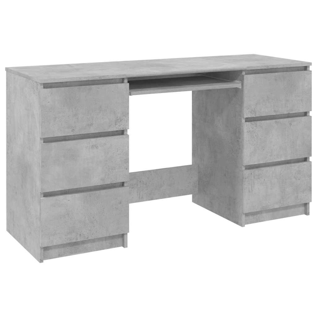 Scrivania Grigio Cemento 140x50x77 Cm In Legno Multistrato - Image 5