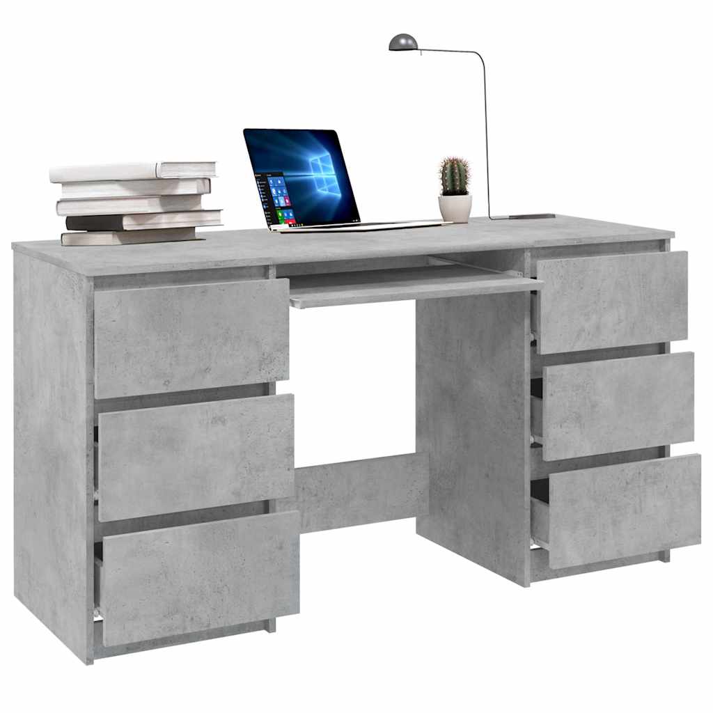 Scrivania Grigio Cemento 140x50x77 Cm In Legno Multistrato - Image 2