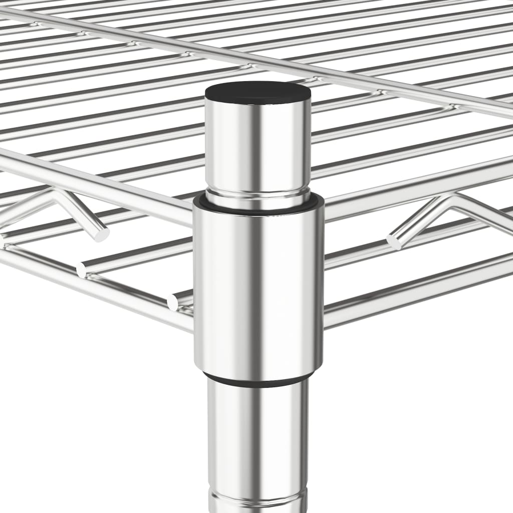 Scaffale A 5 Livelli Con Ruote 75x35x155 Cm Cromato 250 kg