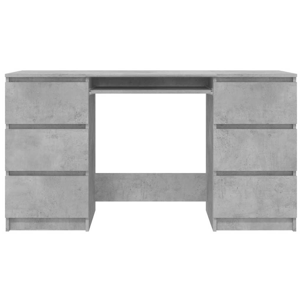 Scrivania Grigio Cemento 140x50x77 Cm In Legno Multistrato