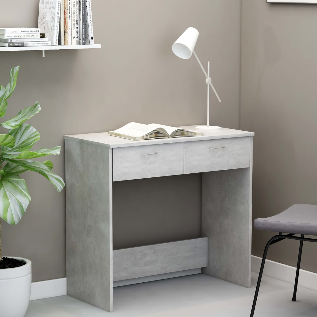 Scrivania Grigio Cemento 80x40x75 Cm In Legno Multistrato - Image 4