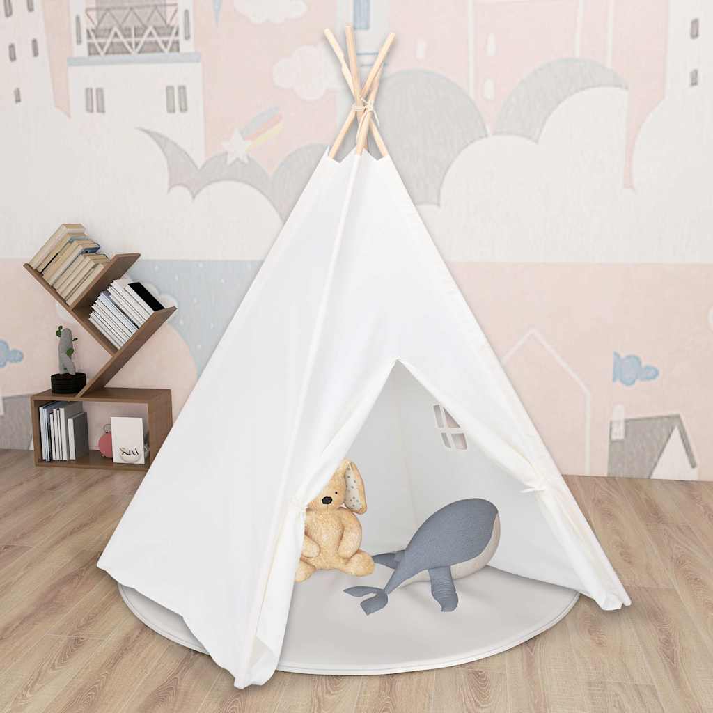 Tenda Tipi Bimbi Borsa Bianco Microfibra Strisce 120x120x150cm - Image 6