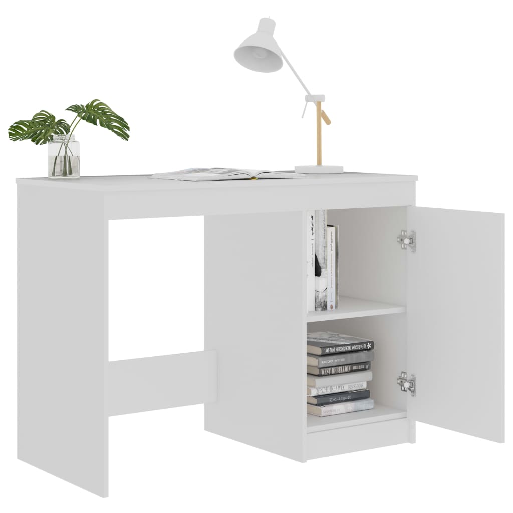 Scrivania Bianca 100x50x76 Cm In Legno Multistrato - Image 2