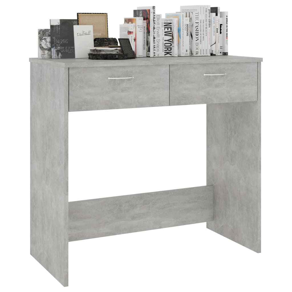 Scrivania Grigio Cemento 80x40x75 Cm In Legno Multistrato - Image 3