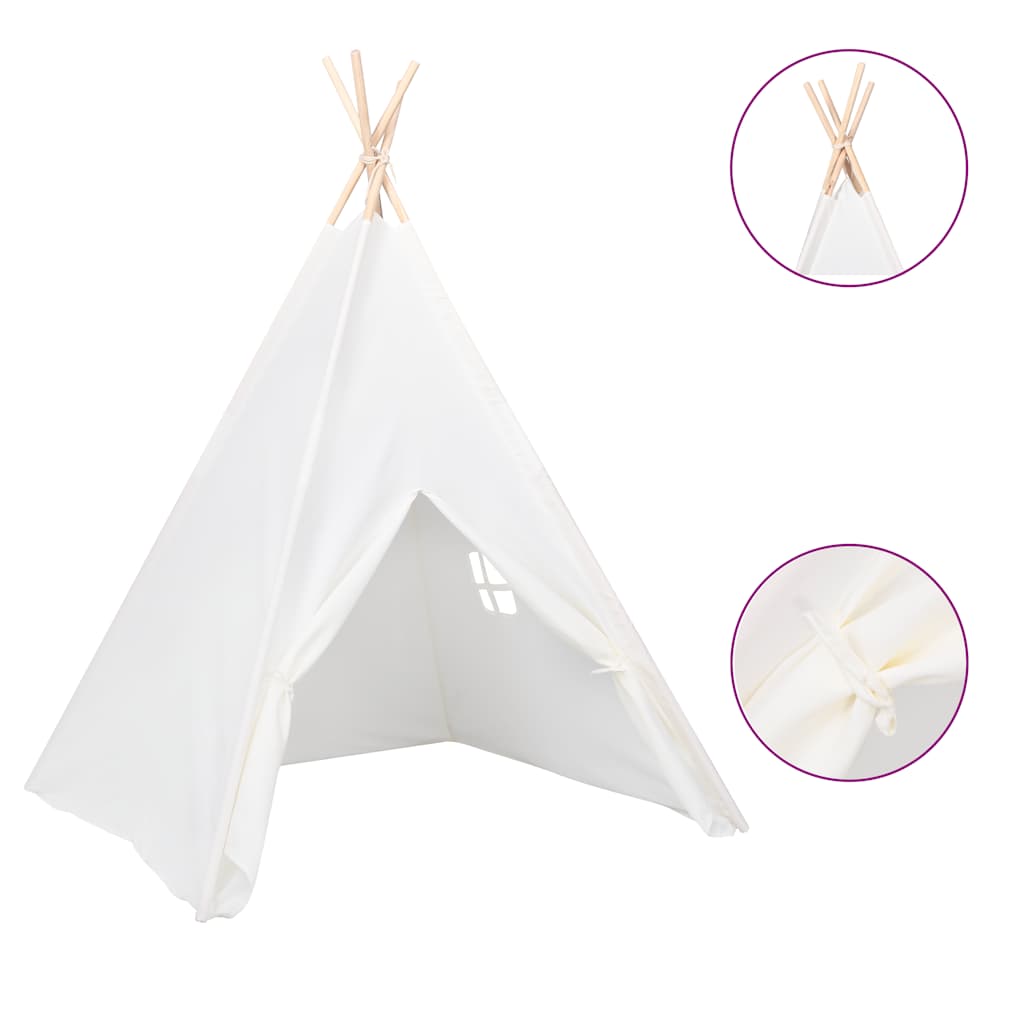 Tenda Tipi Bimbi Borsa Bianco Microfibra Strisce 120x120x150cm - Image 4