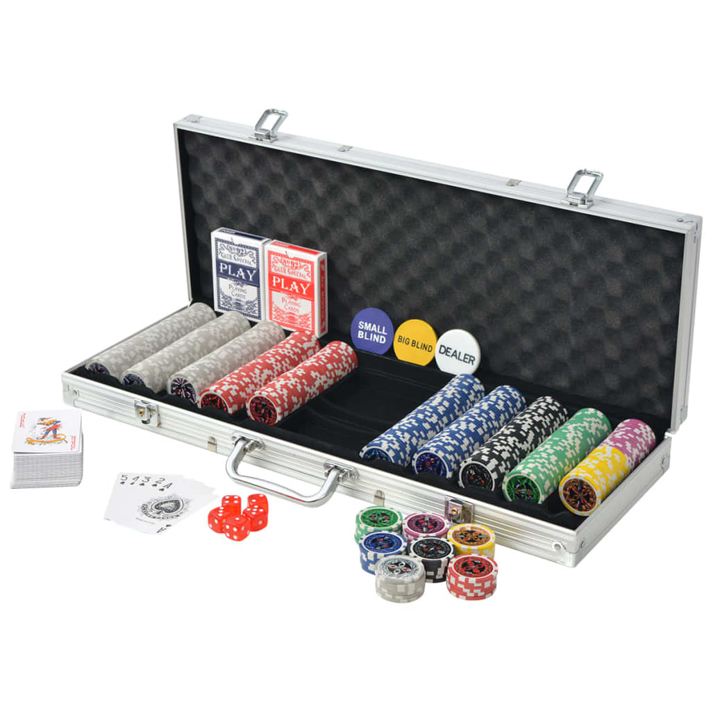 Set Da Poker Con 500 Chips Laser In Alluminio