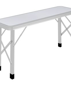 Tavolo Da Campeggio Pieghevole Con 2 Panche In Alluminio Bianco
