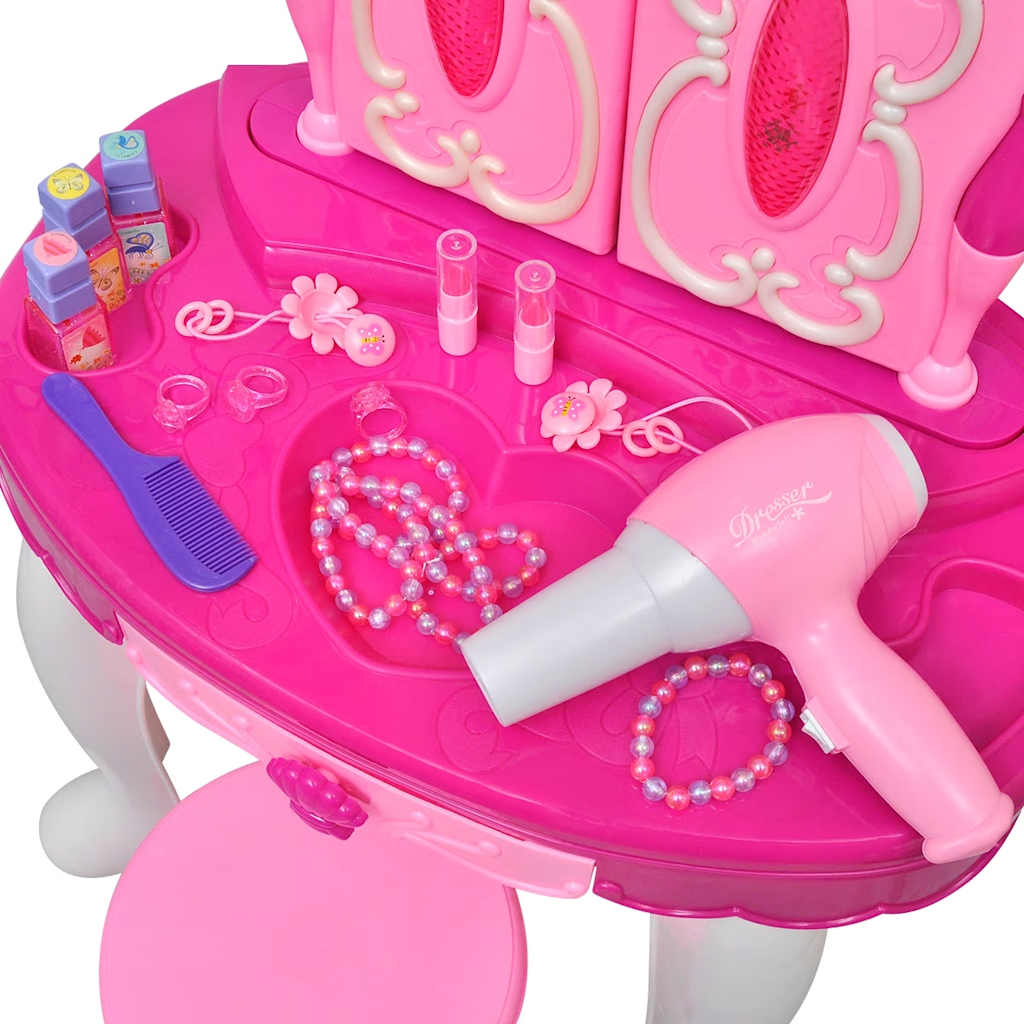 Gioco Per Bambini Tavolo Cosmetica 3 Specchi Con Luci/suoni