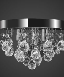 Lampada Di Soffitto Pendente In Cristallo Lampadario Cromato