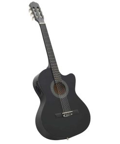 Set Chitarra Western 12 Pz Con Equalizzatore E 6 Corde Nera