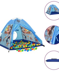Tenda Da Gioco Per Bambini Blu Con 250 Palline 120x120x90 cm
