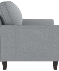 Divano A 2 Posti Grigio Chiaro 140 Cm In Tessuto