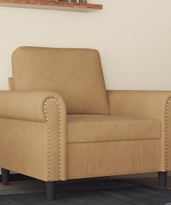 Poltrona Marrone 60 Cm Velluto