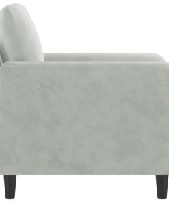 Poltrona Grigio Chiaro 60 Cm Velluto