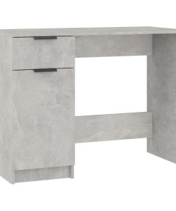 Scrivania Grigio Cemento 100x50x75 Cm In Legno Multistrato