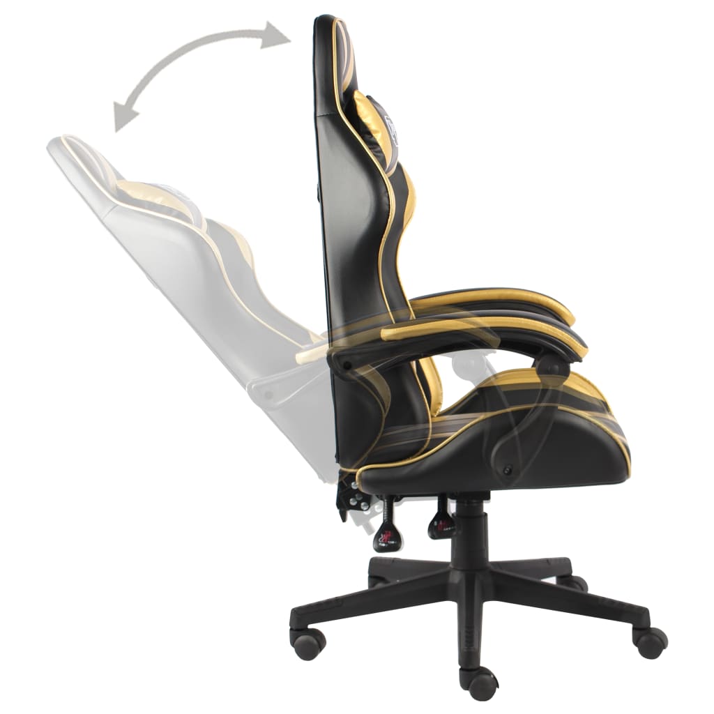 Sedia Da Gaming Nero E Oro In Similpelle - Image 3