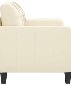 Divano A 2 Posti Crema 120 Cm In Similpelle