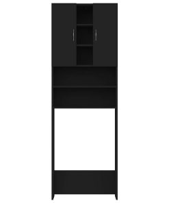Mobile Per Lavatrice Nero 64x25,5x190 cm