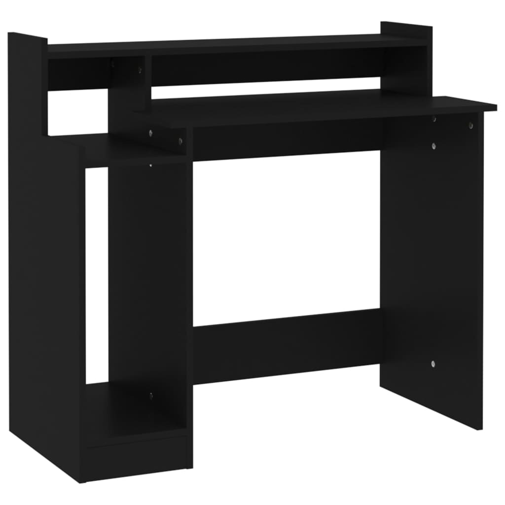 Scrivania Con Luci Led Nera 97x45x90 Cm In Legno Multistrato