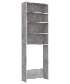 Mobile Per Lavatrice Grigio Cemento 64x24x190 cm