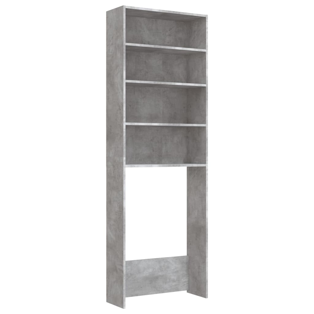 Mobile Per Lavatrice Grigio Cemento 64x24x190 cm