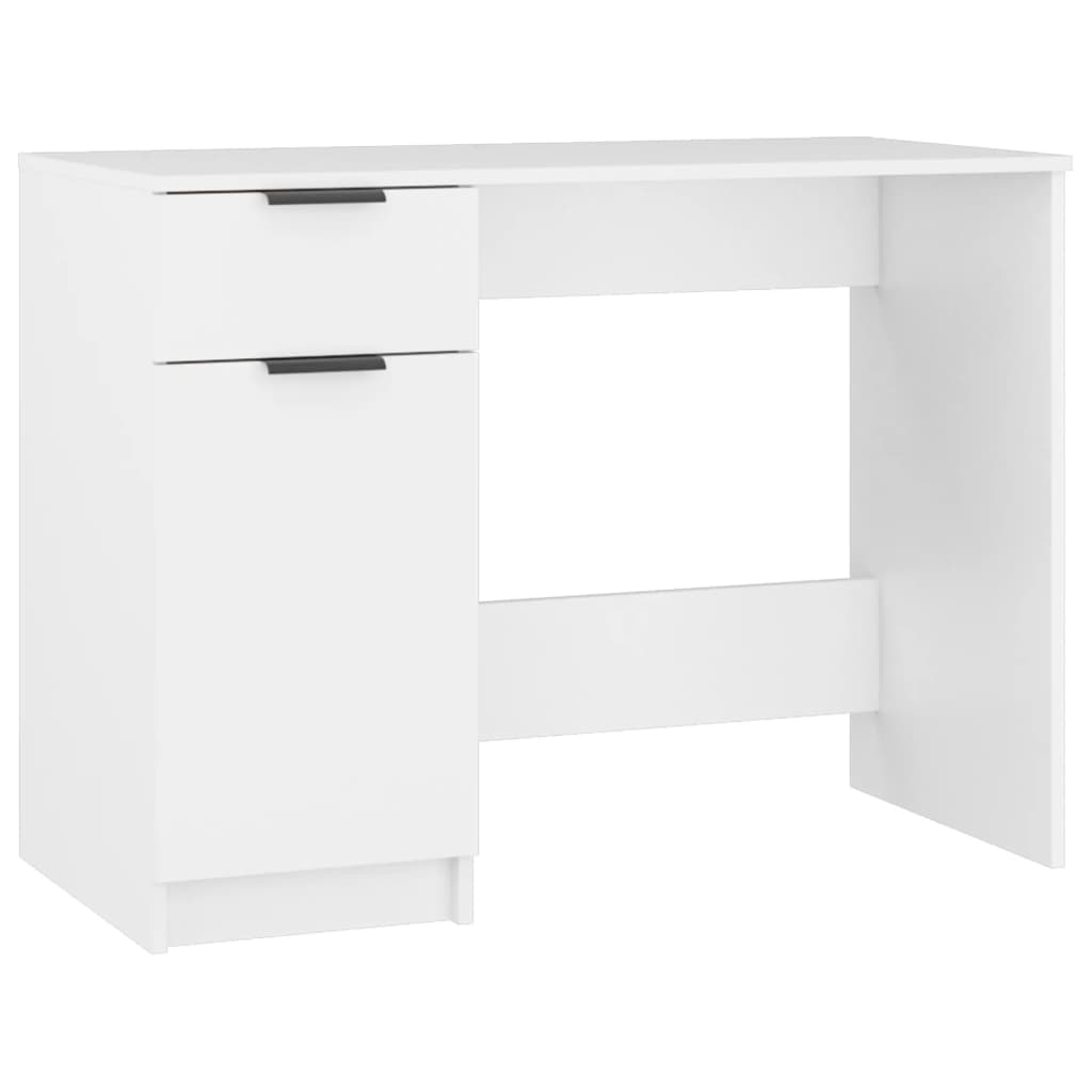 Scrivania Bianca 100x50x75 Cm In Legno Multistrato - Image 4
