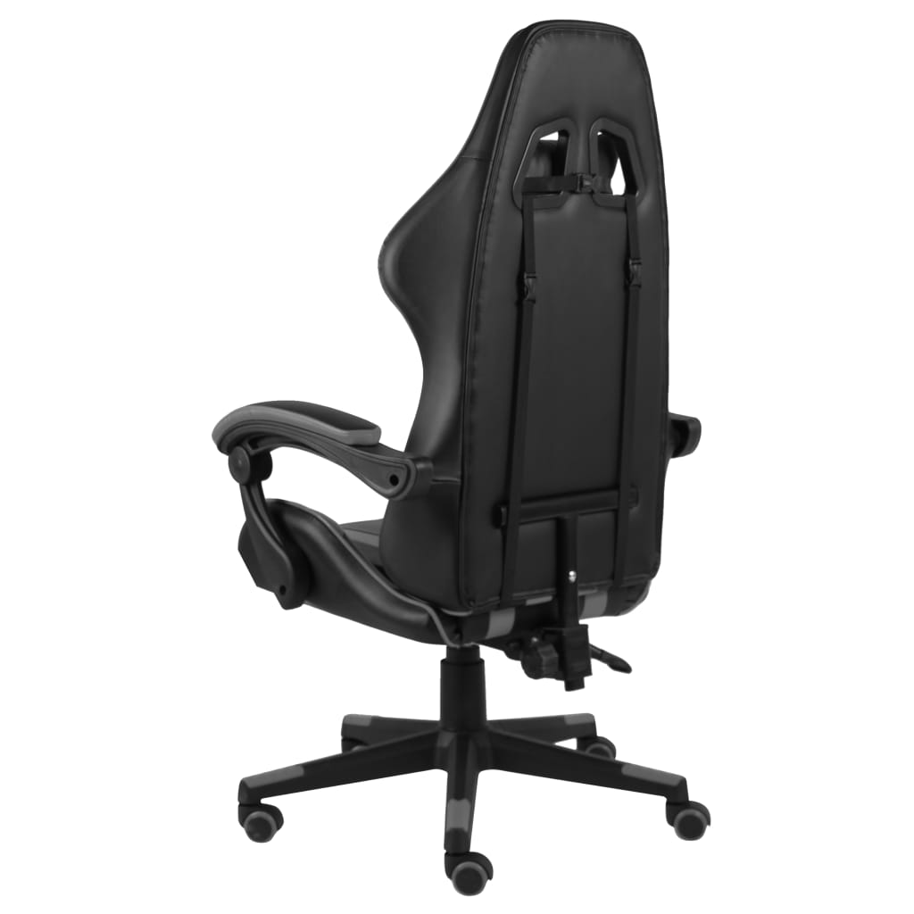 Sedia Da Gaming Nero E Grigio In Similpelle - Image 4