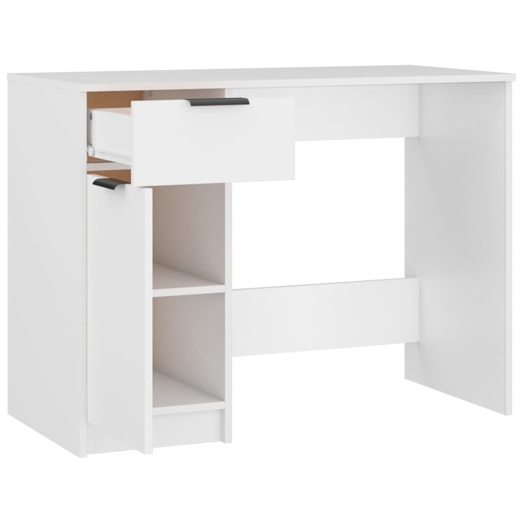 Scrivania Bianca 100x50x75 Cm In Legno Multistrato - Image 5
