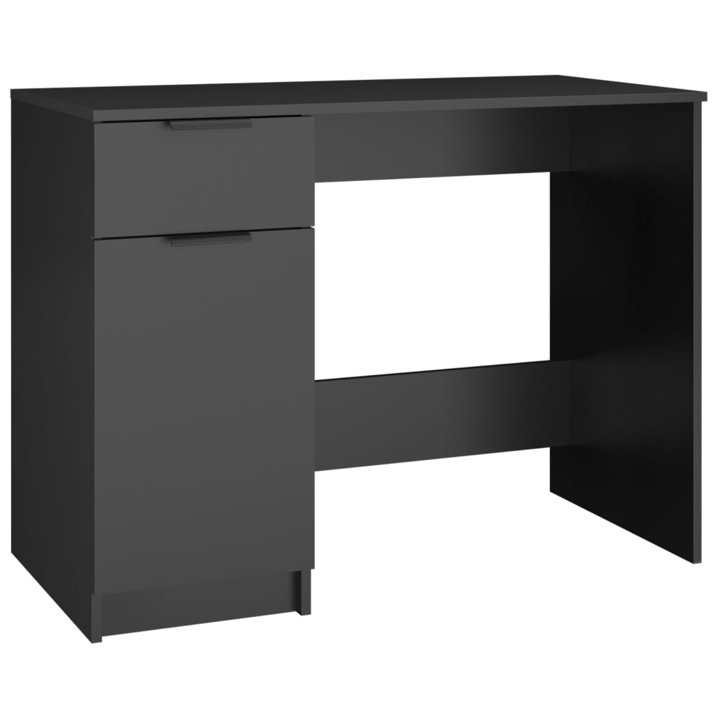 Scrivania Nera 100x50x75 Cm In Legno Multistrato