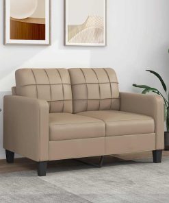 Divano A 2 Posti Cappuccino 140 Cm In Similpelle
