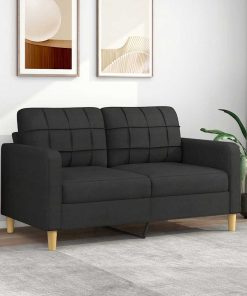 Divano A 2 Posti Nero 120 Cm In Tessuto