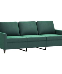 Divano A 3 Posti Verde Scuro 180 Cm In Velluto