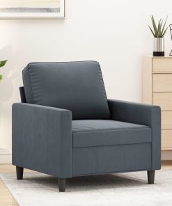 Poltrona Grigio Scuro 60 Cm Velluto