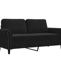 Divano A 2 Posti Nero 140 Cm In Velluto