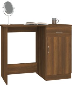 Scrivania Rovere Marrone 100x50x76 Cm In Legno Multistrato