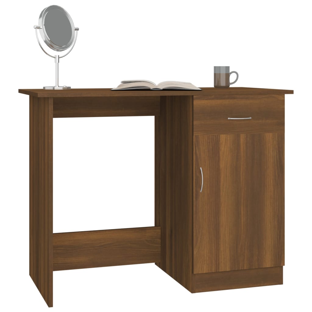 Scrivania Rovere Marrone 100x50x76 Cm In Legno Multistrato