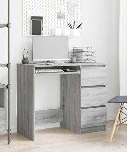 Scrivania Grigio Sonoma 90x45x76 Cm In Legno Multistrato