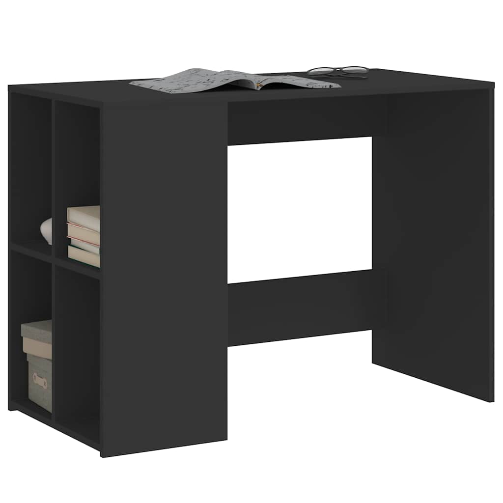 Scrivania Nera 102x50x75 Cm In Legno Multistrato