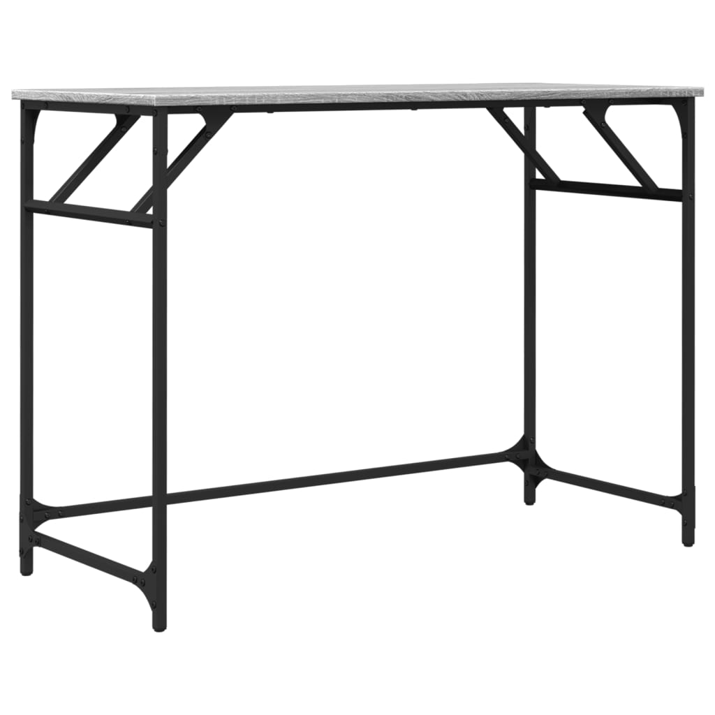 Scrivania Grigio Sonoma 100x45x76cm Legno E Acciaio A Polvere - Image 4