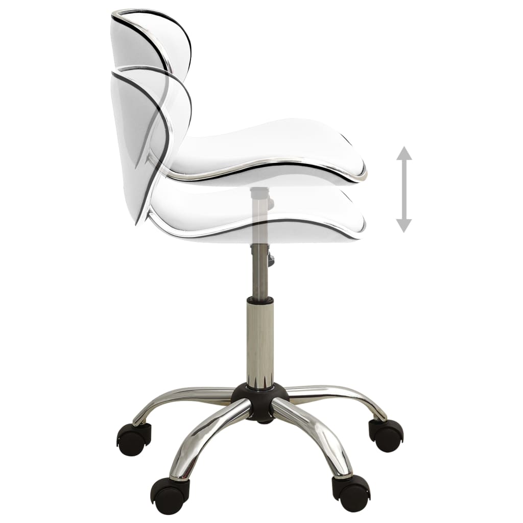 Sedia Da Ufficio Bianca In Similpelle - Image 3