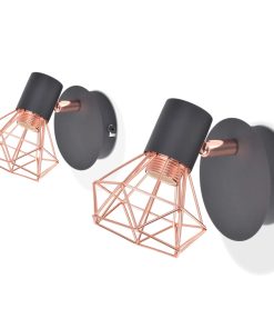 Applique 2 Pz E14 Nero E Rame