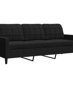 Set Di Divani 2 Pz Con Cuscini Nero In Velluto