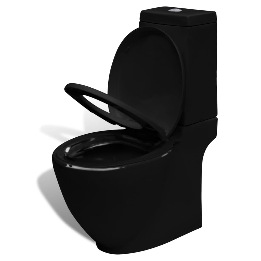 Set Di Bidet E Toilette Da Pavimento In Ceramica Nera