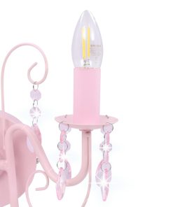 Lampada Da Muro Con Perle Rosa 2 Lampadine E14