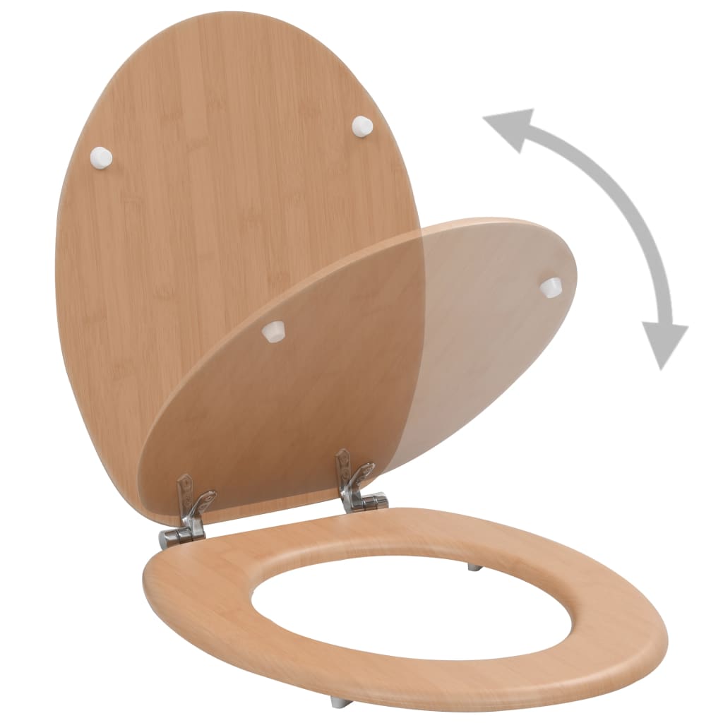 Tavoletta Wc Con Coperchio Mdf Design A Bambù - Image 5